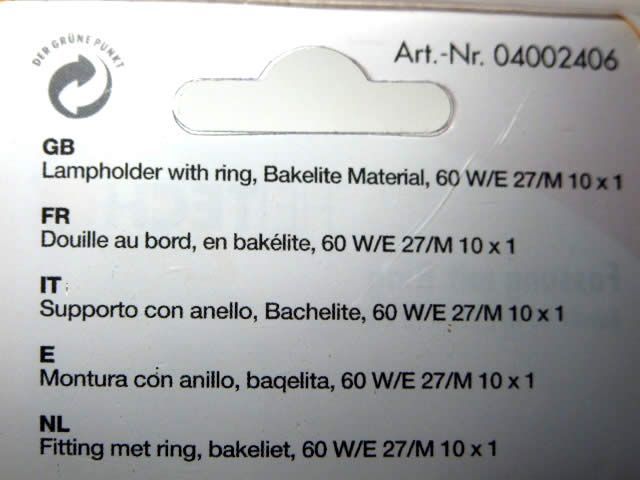 Image of Bulk Lamp Socket Ring E27 (IT3416)