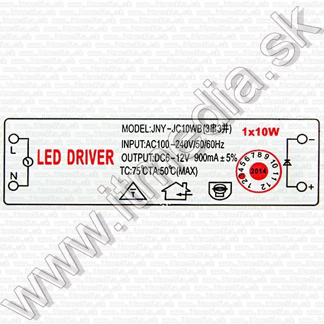 Image of LED Driver Power Supply 230V 10w 900mA (12v out) (IT9560)