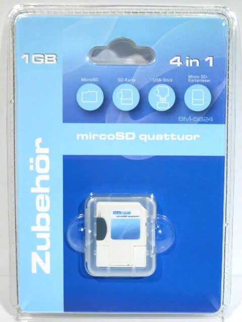 Image of BlueMedia 4-in-1 MemoryCard microSD-USB 1GB INFO! (IT3390)