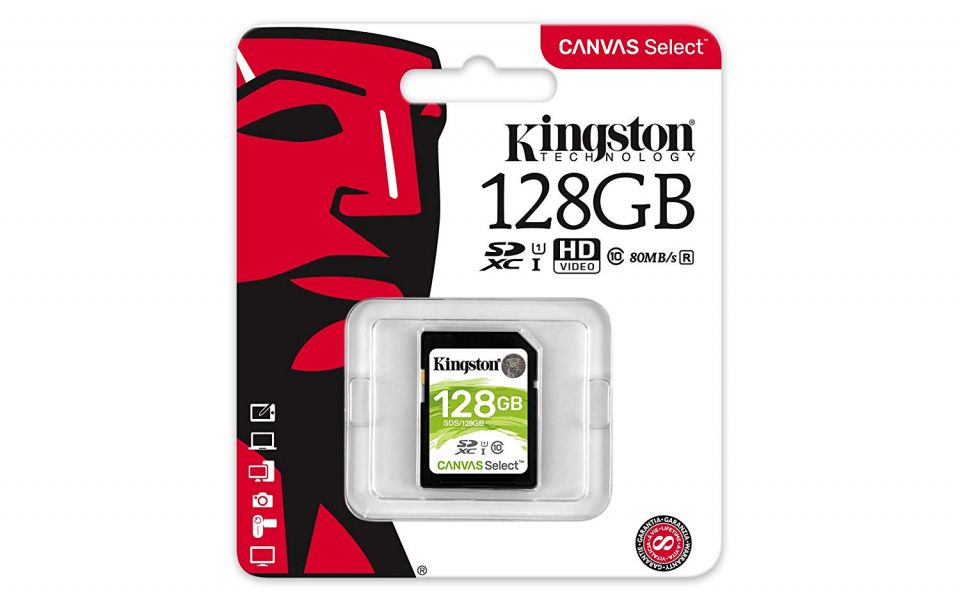 Image of Kingston Canvas Select SD-XC card 128GB UHS-I U1 Class10 (SDS) (IT14060)
