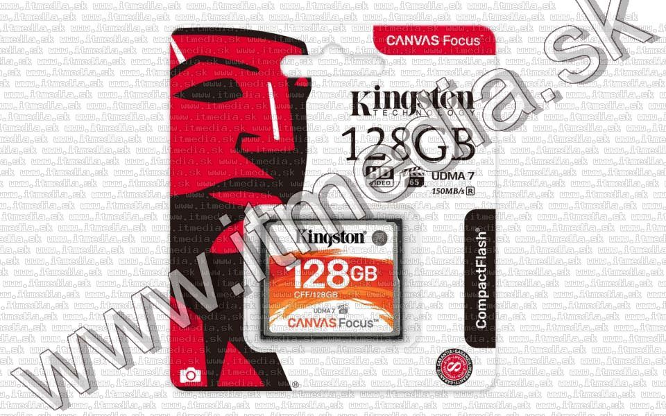 Image of Kingston Compact Flash (CF) card 128GB *Canvas Focus* [150R130W] UDMA7 (IT13882)