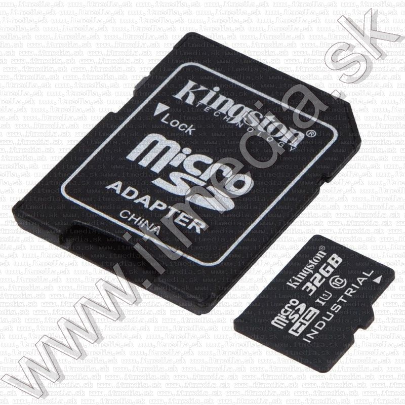 Image of Kingston microSD-HC kártya 32GB UHS-I U1 Industrial SDCIT/32GB + adapter (90/45 MBps) (IT12085)