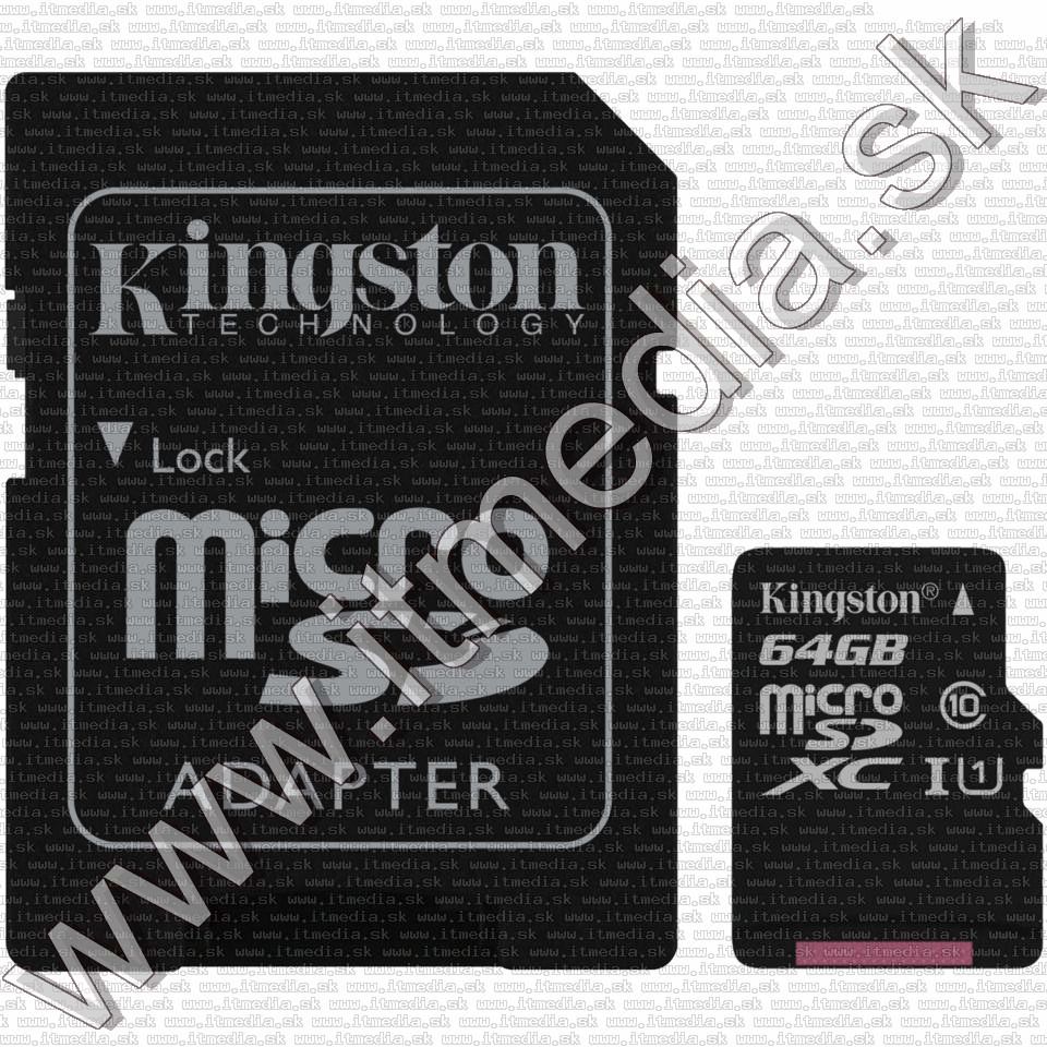 Kingston microSD-XC card 64GB UHS-I U1 Class10 + adapter (80/10 MBps) Canvas Select (IT13502) Image of Kingston microSD-XC card 64GB UHS-I U1 Class10 + adapter (80/10 MBps) Canvas Select (IT13502)