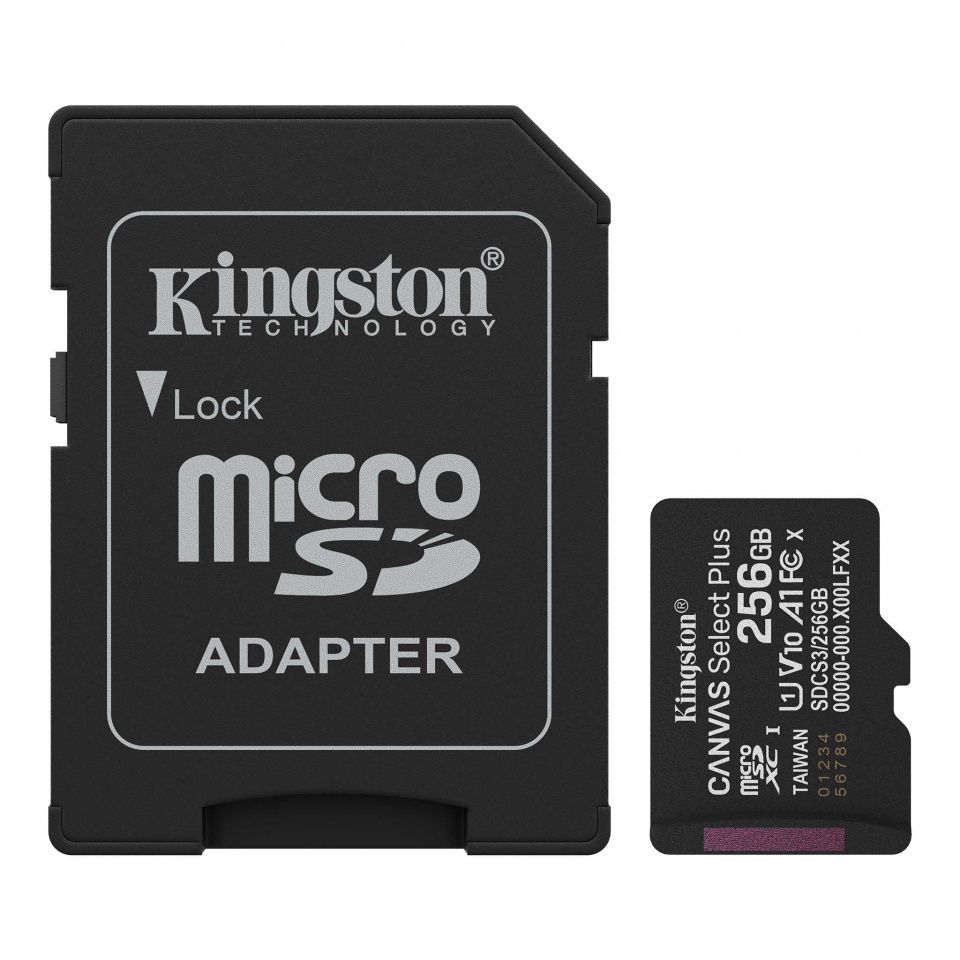 Image of Kingston microSD-XC 256GB Class10 UHS-I U1 A1 + adapter (100R/10W) Canvas Plus (IT14856)