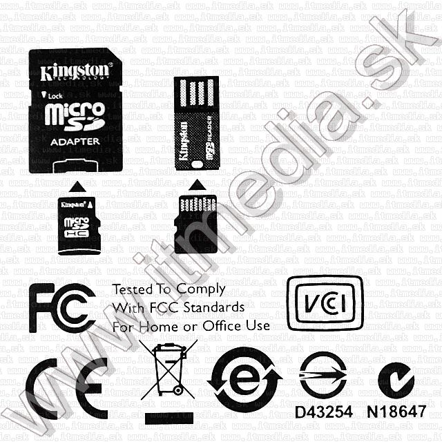 Image of Kingston microSD-HC card 8GB Class4 + adapter + Card Reader Mobility (IT8754)