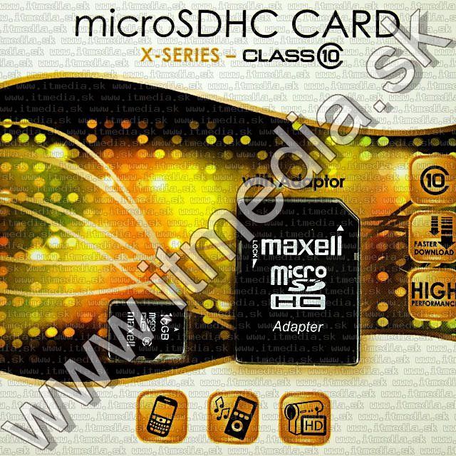 Image of Maxell microSD-HC kártya 16GB Class10 adapter X-Series (IT8907)