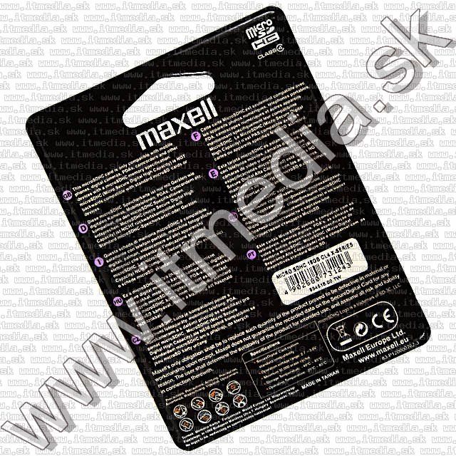 Image of Maxell microSD-HC kártya 16GB Class4 adapter nélkül! (IT9408)