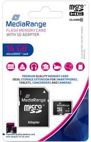 Image of MediaRange microSD-HC card 16GB *Class 10* MR958 (IT14794)