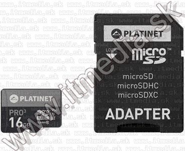 Image of Platinet microSD kártya 16GB UHS-I u3 [44001] [85R40W] (IT13402)