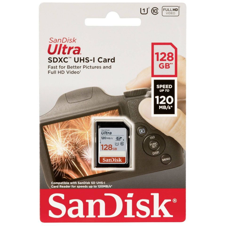 Sandisk SD-XC kártya 128GB UHS-I U1 *Ultra* Class10 120MB/s (IT14703) Image of Sandisk SD-XC kártya 128GB UHS-I U1 *Ultra* Class10 120MB/s (IT14703)