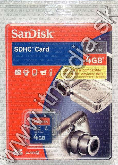 Image of Sandisk SD-HC card 4GB class2 INFO! (IT3377)