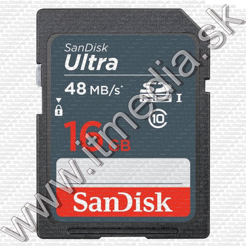 Image of Sandisk SD-HC kártya 16GB UHS-I U1 *Ultra* Class10 48MB/s (IT11855)