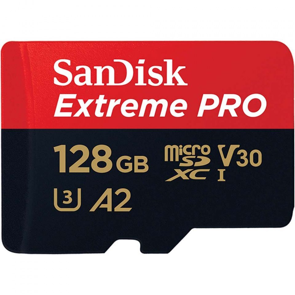 Image of Sandisk microSD-XC card 128GB UHS-I U3 V30 A2 *Extreme PRO* 200/90 MB/s (IT14061)