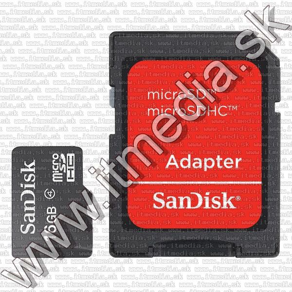 Image of Sandisk microSD-HC kártya 16GB CLASS4 + adapter (IT7751)