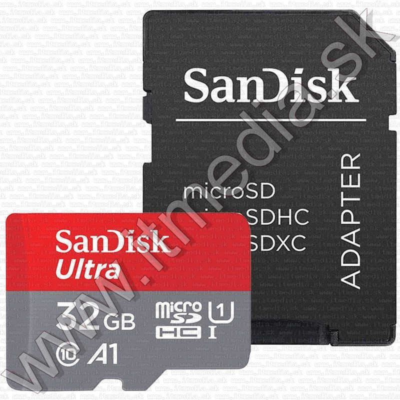 Sandisk microSD-HC kártya 32GB UHS-I U1 A1 *Mobile Ultra Androidhoz* 98MB/s + adapter (IT13290) Image of Sandisk microSD-HC kártya 32GB UHS-I U1 A1 *Mobile Ultra Androidhoz* 98MB/s + adapter (IT13290)