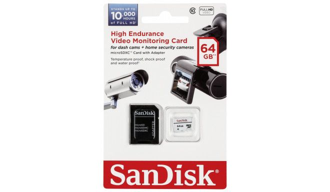 Image of Sandisk microSD-XC card 64GB class10 *High Endurance* CCTV INFO! SDSDQQ-064G-G46A (IT13456)