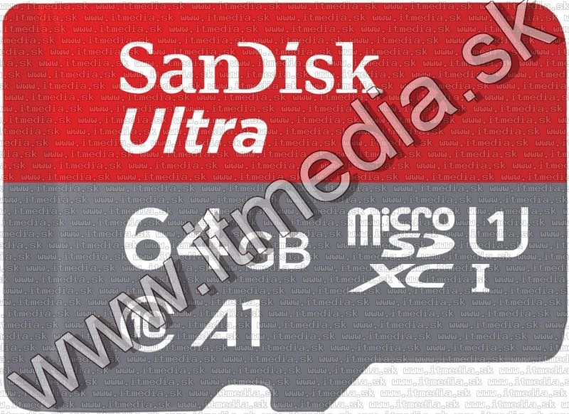 Image of Sandisk microSD-XC kártya 64GB UHS-I U1 A1 *Mobile Ultra* 100MB/s + adapter (IT13472)
