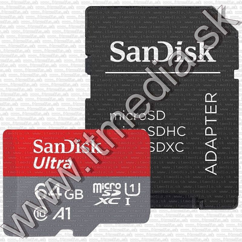 Image of Sandisk microSD-XC kártya 64GB UHS-I U1 A1 *Mobile Ultra Androidhoz* 100MB/s + adapter (IT13408)