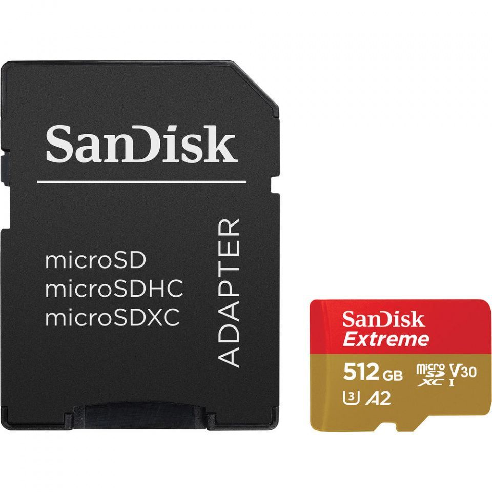 Image of Sandisk microSD-XC kártya 512GB UHS-I U3 V30 A2 [160R90W] +adapter (IT14398)