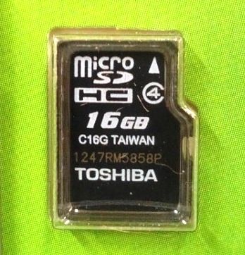 Image of Toshiba microSD-HC card 16GB Class4 + adapter (IT12662)