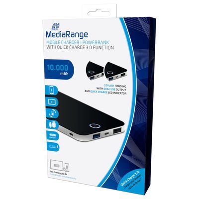 Image of Mediarange Powerbank 10.000mAh QC 3.0 Gyorstöltős (MR749) (IT13420)