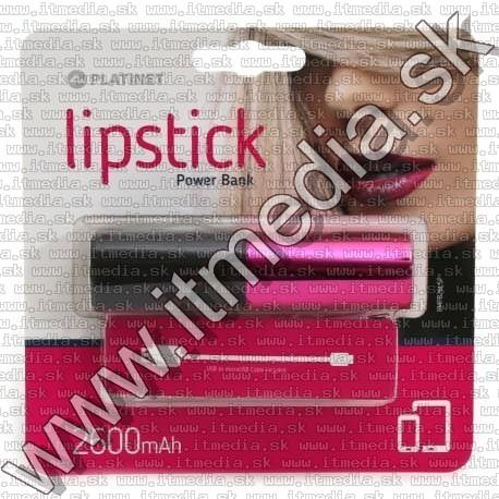 Image of Platinet Powerbank 2600mAh Rózsaszín (43638) Rúzs (IT13017)