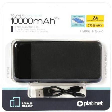 Image of Platinet LCD Powerbank Li-Po 10000mAh Black (44817) (IT14273)