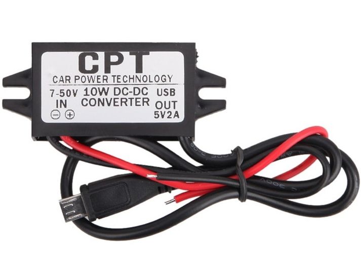 Image of CPT Universal microUSB CAR charger 5V 2A (Module) 7-50V DC (IT12644)