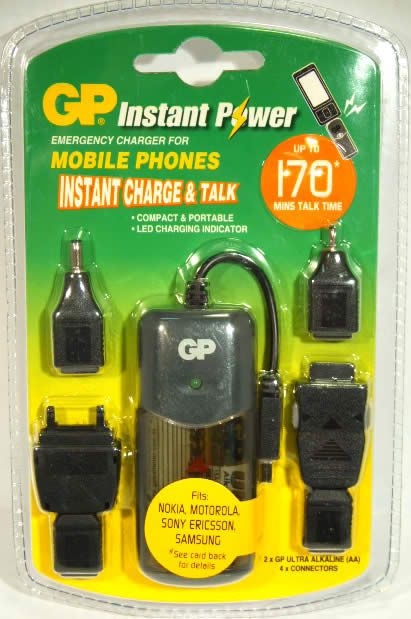 Image of GP Mobile Phone EMERGENCY Charger, 2xAA battery (IT3419)