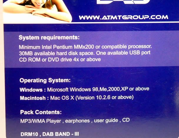Image of ATMT MP-170 *1GB* MP3 Player + DAB radio *White* INFO! (IT3295)