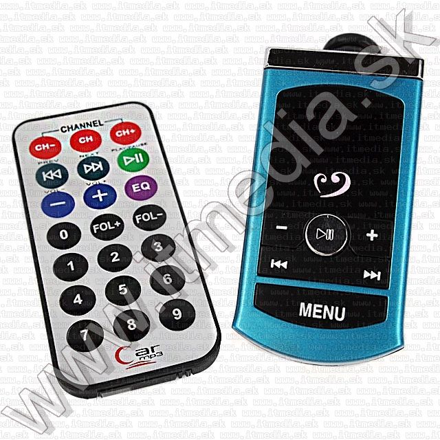 Image of Car FM MP3-WMA player 2-in-1 SDHC-USB, 12-24V (Blue) INFO! (IT8984)