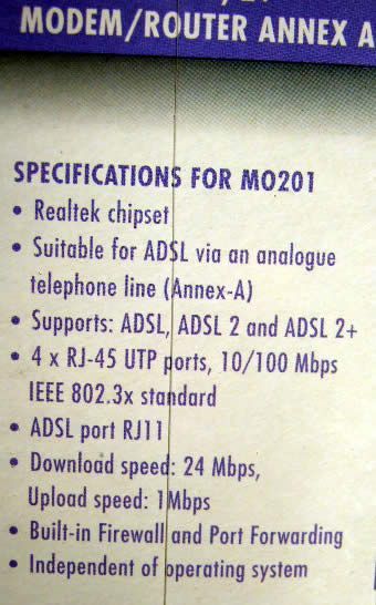 Image of Sweex wired ADSL2 ROUTER ANNEX A (IT4011)
