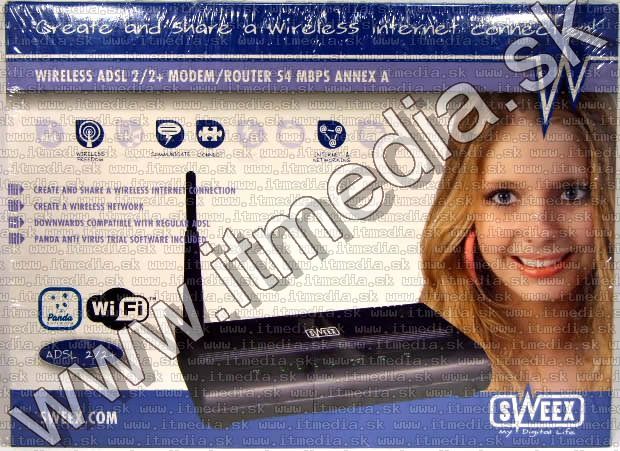 Image of Sweex 54 Mbit wireless ADSL2 ROUTER ANNEX A Non-HU INFO! (IT4010)