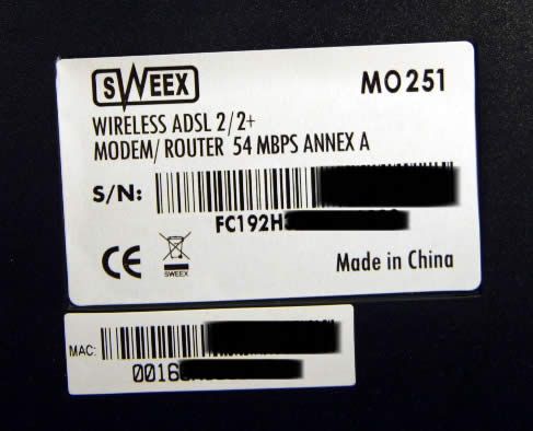 Image of Sweex 54 Mbit wireless ADSL2 ROUTER ANNEX A Non-HU INFO! (IT4010)