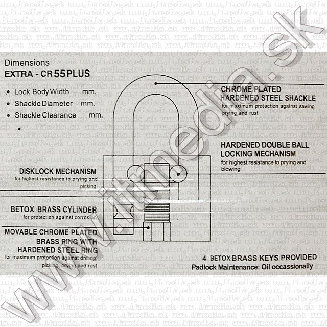 Image of Betox Padlock 50mm (IT8095)