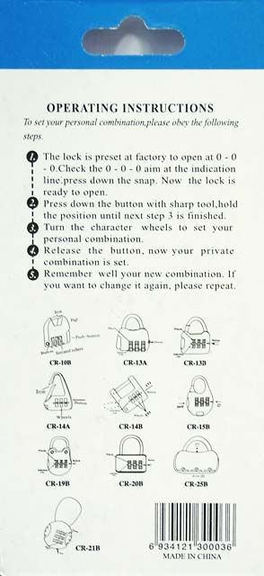 Image of Combination Padlock 3-digit (IT4453)