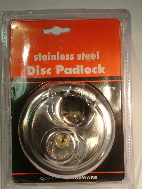 Image of Stainless Steel DISC Padlock 90mm (IT2266)