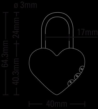 Image of Stanley Travel Padlock numeric Heart (Love and Friendship) (IT14016)