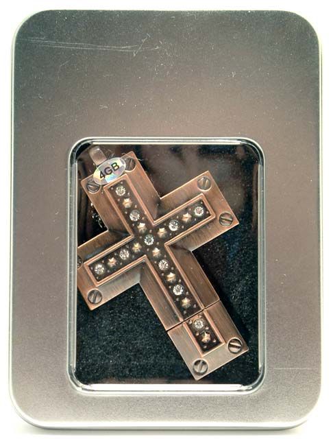 Image of Metal Cross PenDrive 4GB *Bronze* (IT4335)