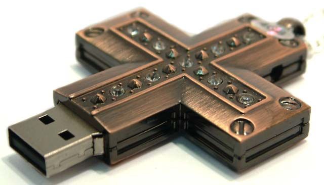 Image of Metal Cross PenDrive 4GB *Bronze* (IT4335)