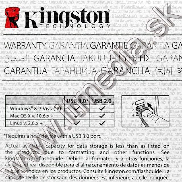 Image of Kingston USB 3.0 pendrive 8GB *DT 100 G3* (IT8864)