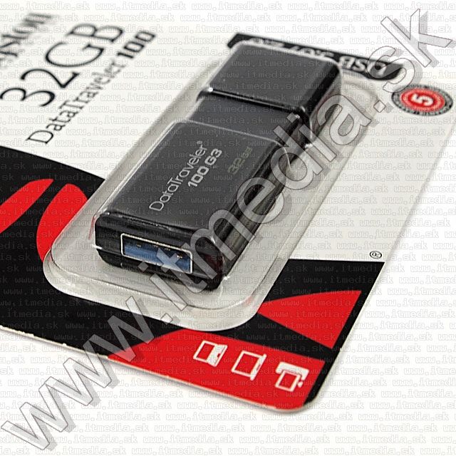 Image of Kingston USB 3.0 pendrive 32GB *DT 100 G3* (100/10 MBps) EOL !!! (IT8866)