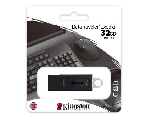 Image of Kingston USB 3.2 pendrive 32GB *EXODIA* Black-White !!!! EOL !!!! (IT14737)