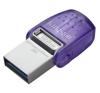 Image of Kingston USB 3.0 pendrive 128GB *DT microDUO 3.0* *USB + USB-C* (100/15MBps) G3 (IT14813)