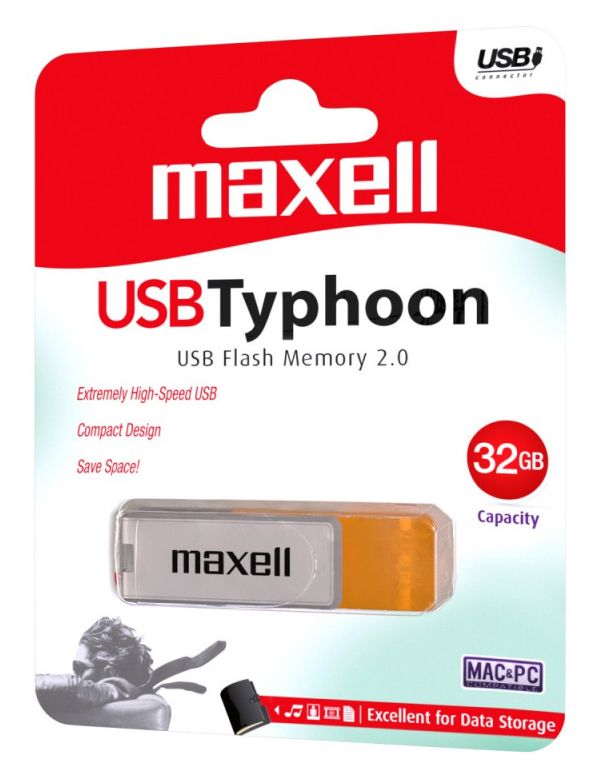 Maxell Pendrive 32GB *Typhoon* *WHITE-ORANGE* USB 3.1 (IT13679) Image of Maxell Pendrive 32GB *Typhoon* *WHITE-ORANGE* USB 3.1 (IT13679)