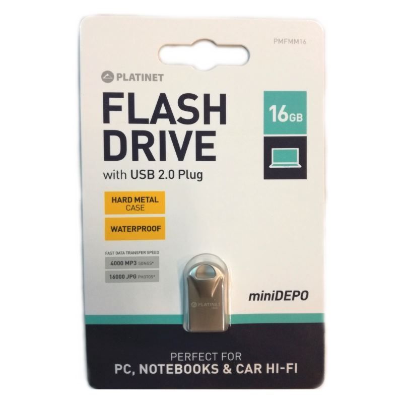 Image of Platinet USB pendrive 16GB Mini-DEPO *Metal* (43969) (IT13350)