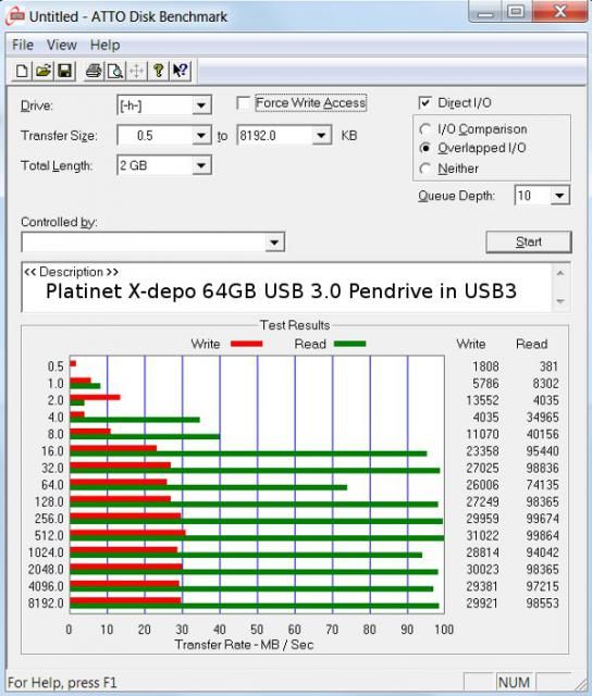 Image of Platinet USB 3.0 pendrive 64GB X-Depo (41589) [50R25W] (IT8371)