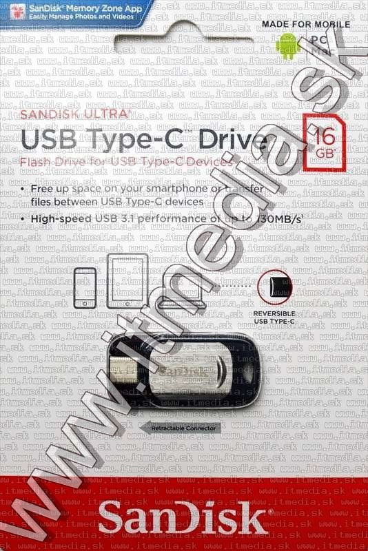 Image of Sandisk USB 3.1 pendrive 16GB *USB Type-C* [150R] (IT13331)