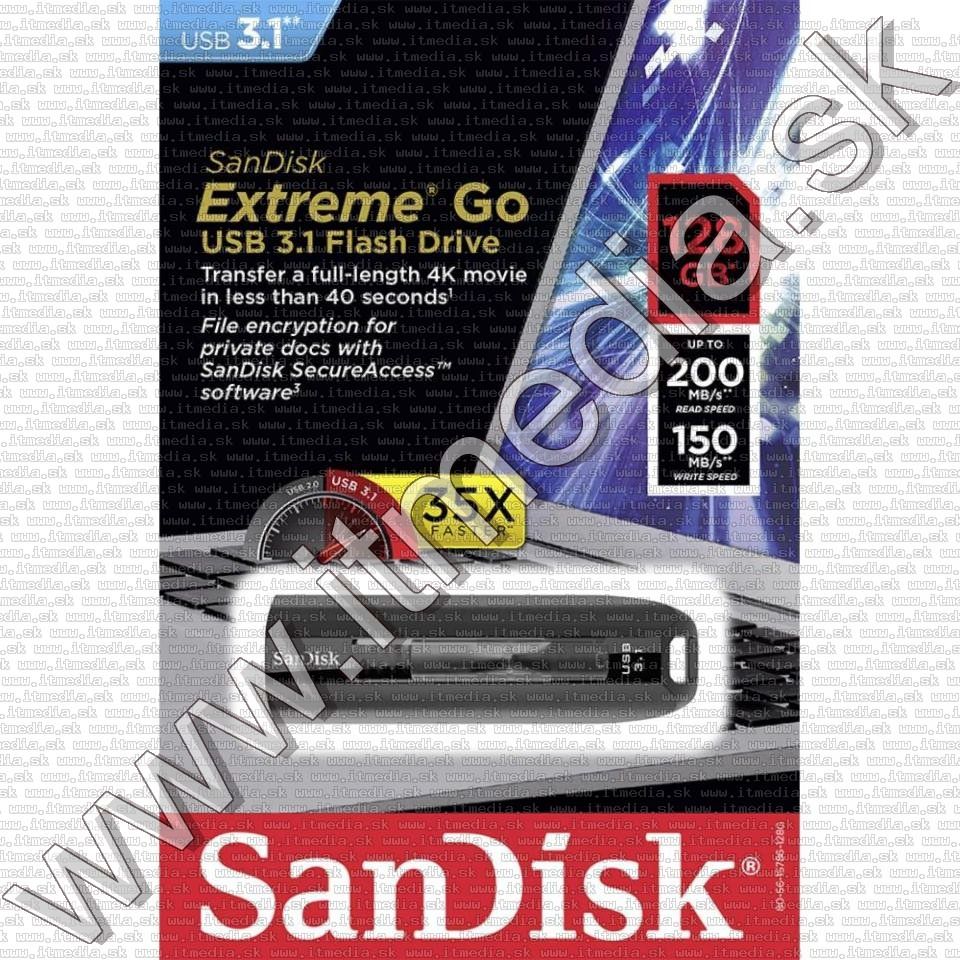Image of Sandisk USB 3.1 pendrive 128GB *Cruzer Extreme GO* [200R/150W] (IT13217)