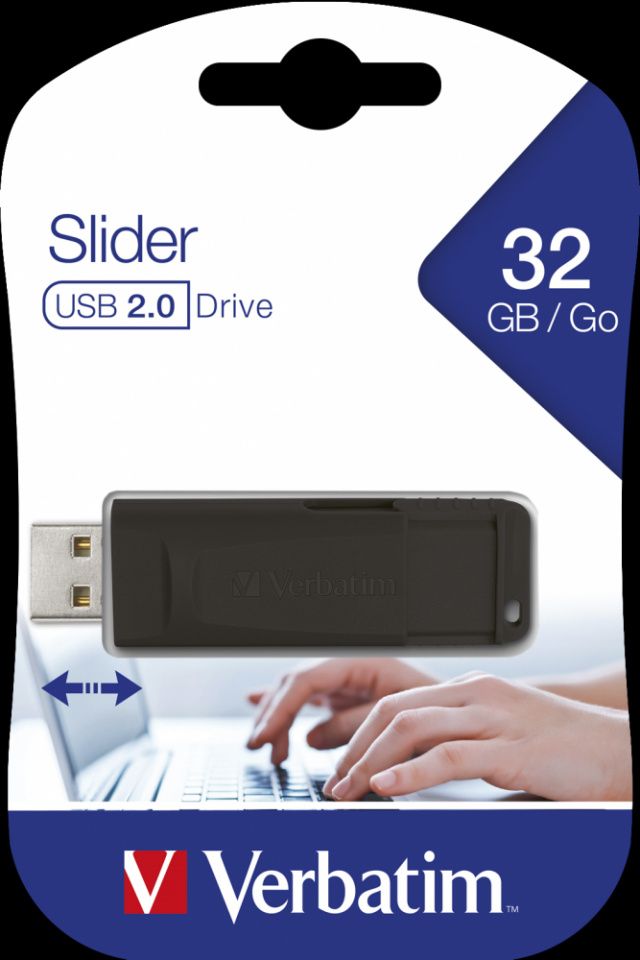 Image of Verbatim 32GB USB 2.0 Pendrive Slider (98697) (IT14629)